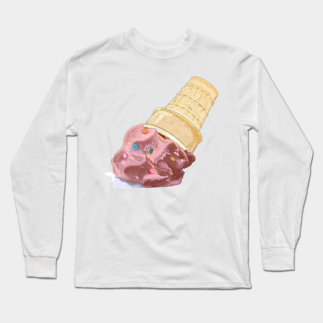 Melted ice-cream (strawberry & candy disc) Long Sleeve T-Shirt by M[ ]